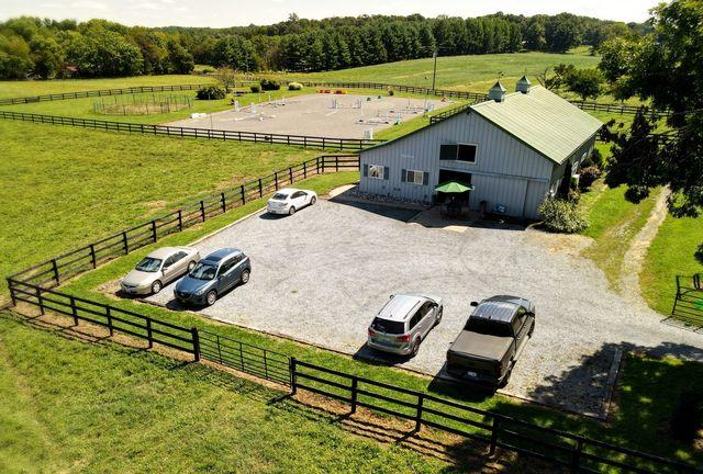 far view of barn and property 